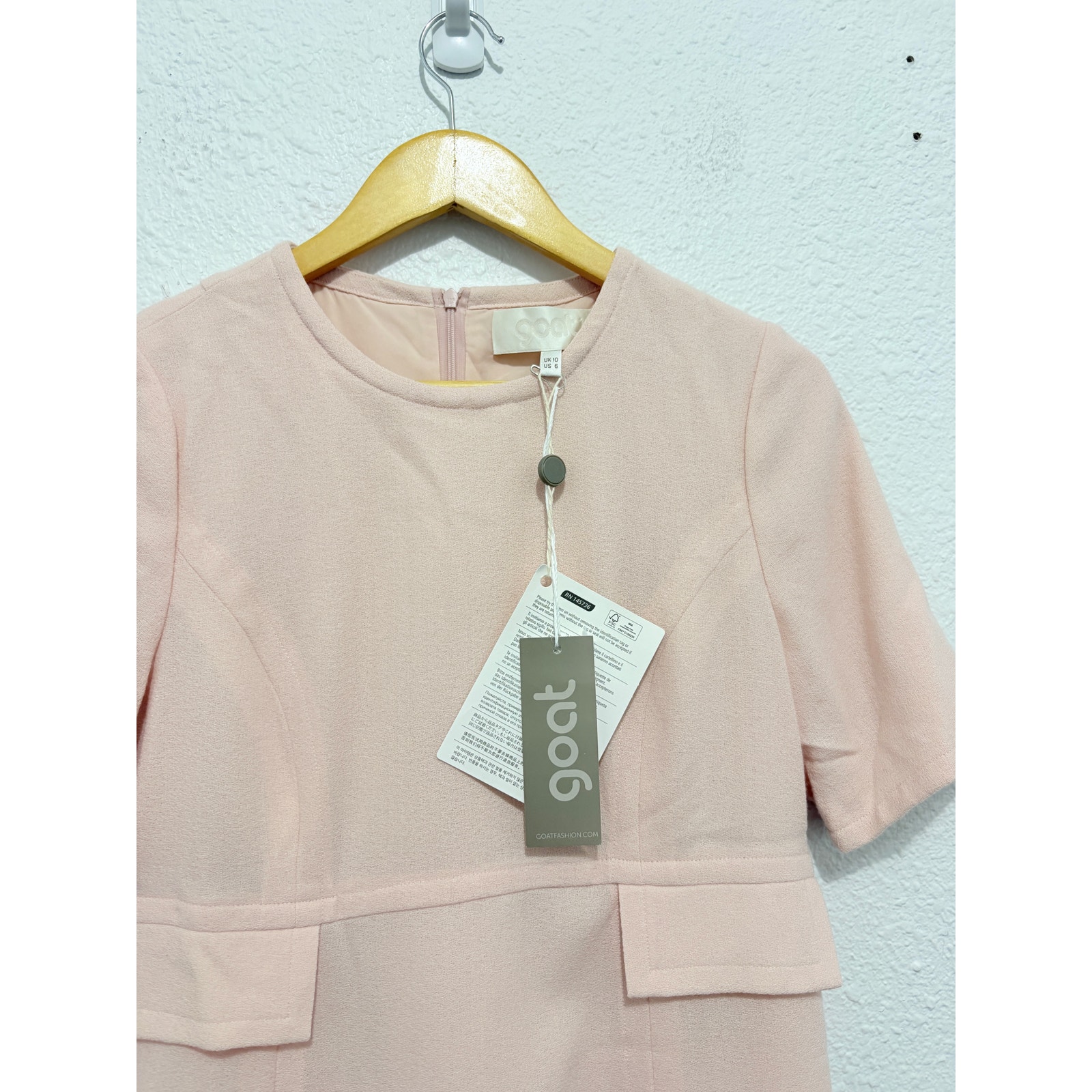 Nwt Goat Baby Pink Wool Dress Geranium Career Work Preppy Jackie O — image 4 of 7